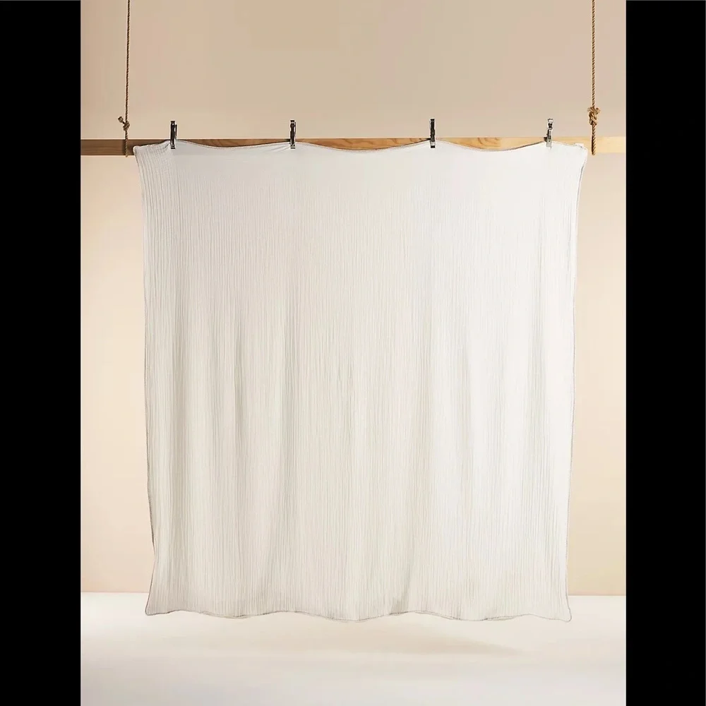 New Anthropologie Amber Lewis Gretchen Gauze Duvet Cover Ivory King